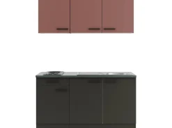 OPTIFIT Nizza407/Madrid420 Miniküche 150 cm Rostrot / Anthrazit