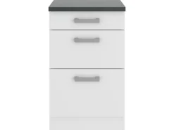 OPTIFIT Oslo214 Küchen-Unterschrank 50 cm Feinstruktur Weiß