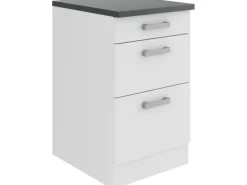 OPTIFIT Oslo214 Küchen-Unterschrank 50 cm Feinstruktur Weiß