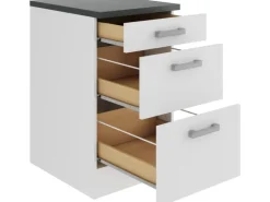 OPTIFIT Oslo214 Küchen-Unterschrank 50 cm Feinstruktur Weiß