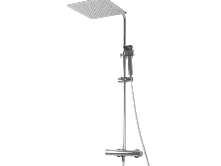 PaulGurkes Aufputz Regendusche Thermostatarmatur eckiger Duschkopf