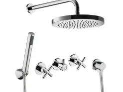 PaulGurkes Duschset Komplett Regendusche Kreuzgriff Unterputz Dusch Set