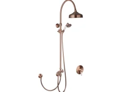 PaulGurkes Dusch-Set mit Unterputz-Armatur Kupfer Nostalgie Retro Duschsystem