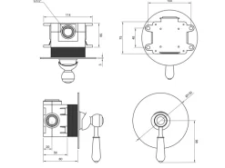 PaulGurkes Dusch-Set mit Unterputz-Armatur Kupfer Nostalgie Retro Duschsystem