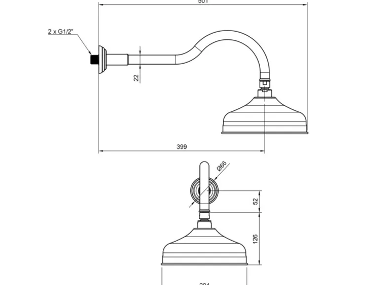 PaulGurkes Dusch-Set Unterputz Antik Kupfer Nostalgie Duschsystem