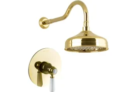 PaulGurkes Duschset Unterputz Gold Regendusche Nostalgie Retro Luxus Dusche