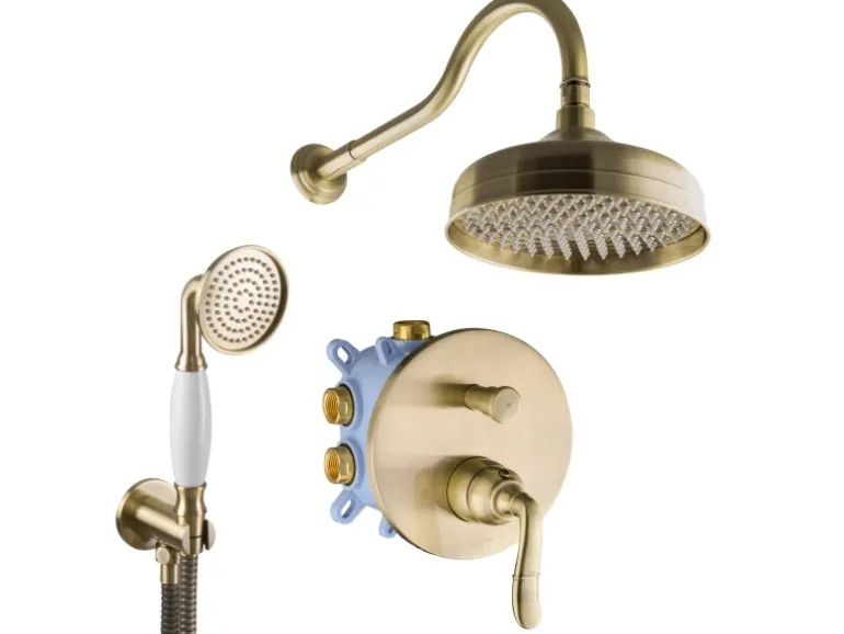 PaulGurkes Duschsystem Antik Set Unterputz Regendusche Retro Nostalgie