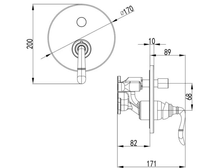 PaulGurkes Duschsystem Antik Set Unterputz Regendusche Retro Nostalgie