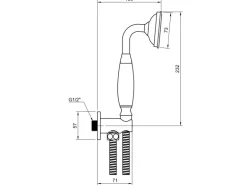 PaulGurkes Duschsystem Unterputz Gold Einhandmischer Nostalgie Retro Landhausstil Dusch-Set 25cm