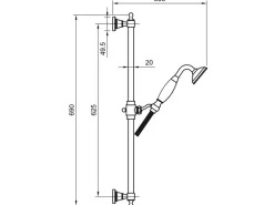PaulGurkes Kupfer Duschsystem Antik Nostalgie Dusch-Set Unterputz Regendusche