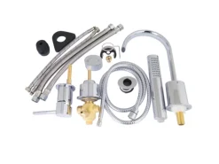 PaulGurkes 4-Loch Wannenrandarmatur Wannenkombination oval