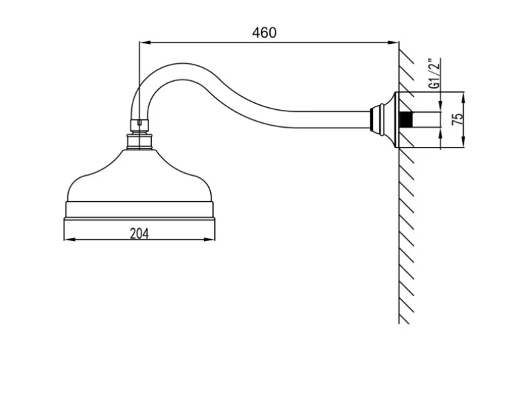 PaulGurkes Nostalgie Duschsystem Set Komplett Regendusche mit Grundkörper