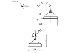 PaulGurkes Nostalgie Dusch Set Unterputz Regendusche Retro
