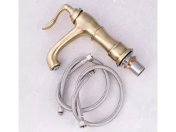 PaulGurkes Nostalgie Waschtischarmatur Wasserhahn Bronze Retro Mischbatterie