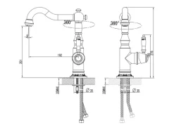 PaulGurkes Nostalgie Wasserhahn Messing Waschtischarmatur Küchenarmatur