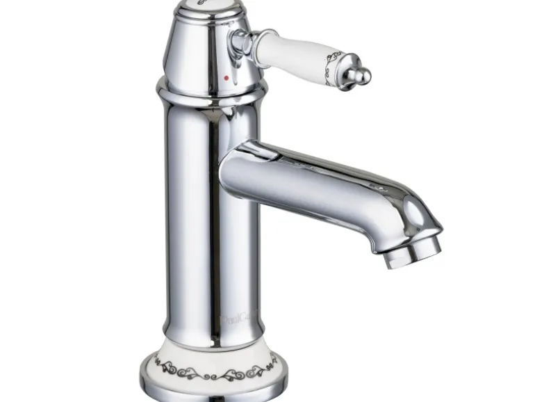 PaulGurkes Nostalgie Wasserhahn Einhandmischer Retro Waschtischbatterie Glänzend