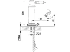 PaulGurkes Nostalgie Wasserhahn Einhandmischer Retro Waschtischbatterie Glänzend