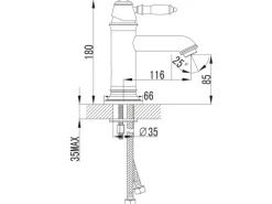 PaulGurkes Nostalgie Wasserhahn Einhandmischer Retro Waschtischbatterie Metall