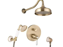 PaulGurkes Regendusche bronze Retro Unterput Duschsystem