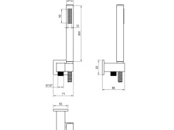 PaulGurkes Regendusche 30cm unterputz mit Wandarm Komplett Set Messing