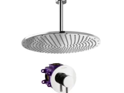 PaulGurkes Regendusche Einhandmischer Unterputz Duscharmatur Box Rund Chrom