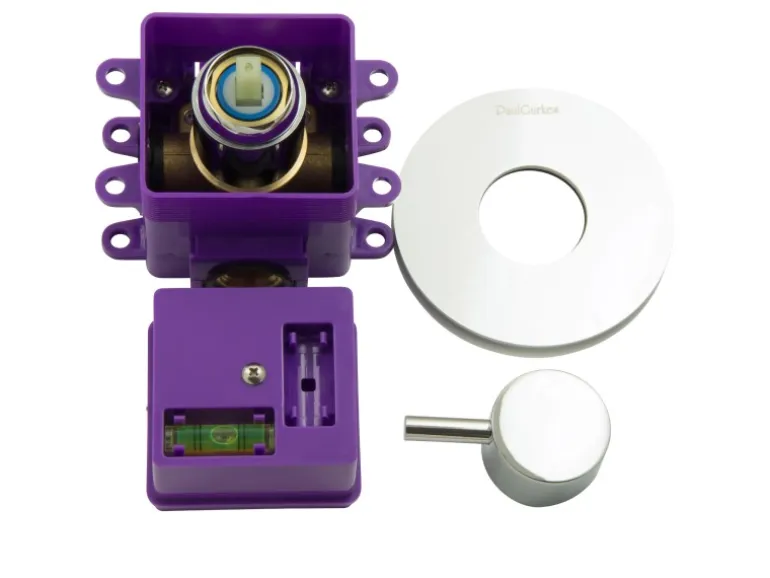 PaulGurkes Regendusche Einhandmischer Unterputz Duscharmatur Box Rund Chrom