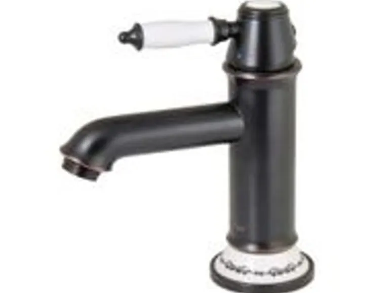 PaulGurkes Schwarze Retro Waschtischarmatur Einhandmischer Bordüre Nostalgie Wasserhahn