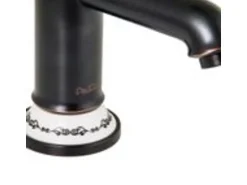 PaulGurkes Schwarze Retro Waschtischarmatur Einhandmischer Bordüre Nostalgie Wasserhahn