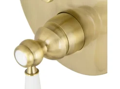 PaulGurkes Unterputz Nostalgie Retro Antik Regendusche Set Messing Bronze