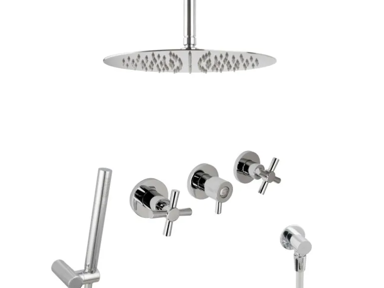 PaulGurkes Unterputz Regendusche Komplett Set aus Metall 30 cm Regenwalddusche Duschset