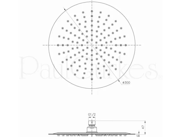 PaulGurkes Unterputz Regendusche Komplett Set aus Metall 30 cm Regenwalddusche Duschset