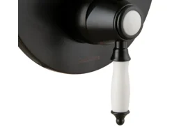 PaulGurkes Unterputz Retro Duschsystem schwarze Duscharmatur Nostalgie Set