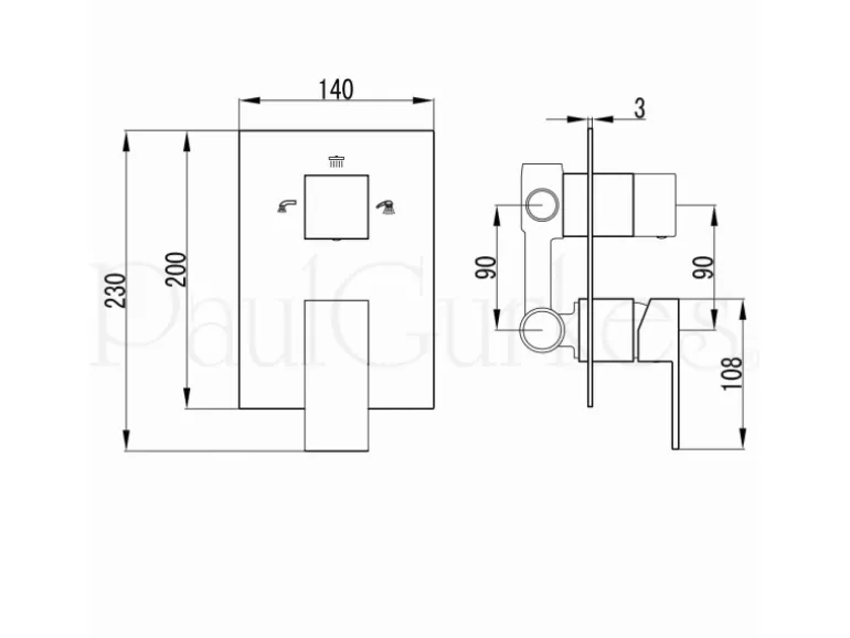 PaulGurkes Unterputz Wannen Set mit Regendusche