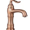PaulGurkes Waschtischarmatur Nostalgie Rote Bronze Wasserhahn Retro Mischbattarie