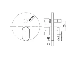 pianura Badewannen-/Brause-Einhebelmischer Unterputz Aora für 2 Verbraucher in Chrom