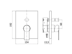 pianura Badewannen-/Brause-Einhebelmischer Unterputz Giulia für 2 Verbraucher in Chrom