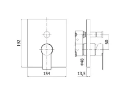 pianura Badewannen-/Brause-Einhebelmischer Unterputz Giulia für 2 Verbraucher in Schwarz Matt