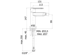pianura Bidet-Einhebelmischer Aora 5L ohne Ablaufgarnitur in Chrom