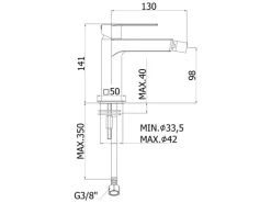 pianura Bidet-Einhebelmischer Giulia 5L ohne Ablaufgarnitur in Schwarz Matt