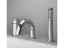 pianura Dreiloch-Wannenrand-Einhebelmischer Stella mit erhöhter Durchflussleistung in Chrom