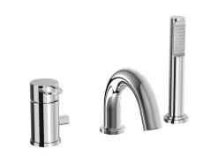 pianura Dreiloch-Wannenrand-Einhebelmischer Stella mit erhöhter Durchflussleistung in Chrom