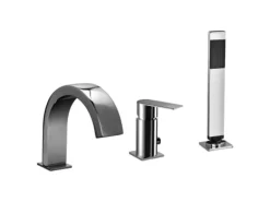 pianura Dreiloch-Wannenrand-Einhebelmischer Giulia inkl. Brausegarnitur in Chrom