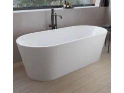 pianura freistehender Wannen-Einhebelmischer Stella Bodenmontage in Schwarz Matt