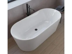 pianura freistehender Wannen-Einhebelmischer Stella Bodenmontage in Schwarz Matt