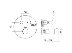 pianura Thermostat Unterputz für 2 Verbraucher Stella Smart Push in Chrom