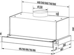 PKM Einbau-Dunstabzugshaube FS1-60BSPY ausziehbar Edelstahl EEK: B