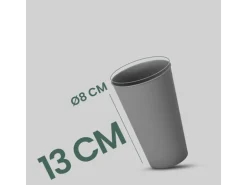 ProHome Becher Kunststoff Grau 0,4 Liter 8er Pack