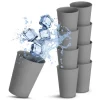 ProHome Becher Kunststoff Grau 0,2 Liter 8er Pack