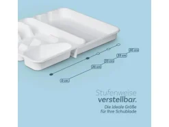 ProHome Besteckkasten 33,5 x 26 x 4,5 cm Weiß Ausziehbar