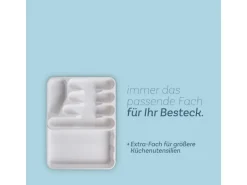 ProHome Besteckkasten 33,5 x 26 x 4,5 cm Weiß Ausziehbar